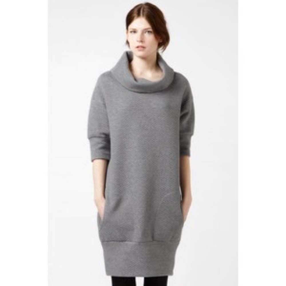 Lacoste Dark Grey Cowl Neck Sweater Dress